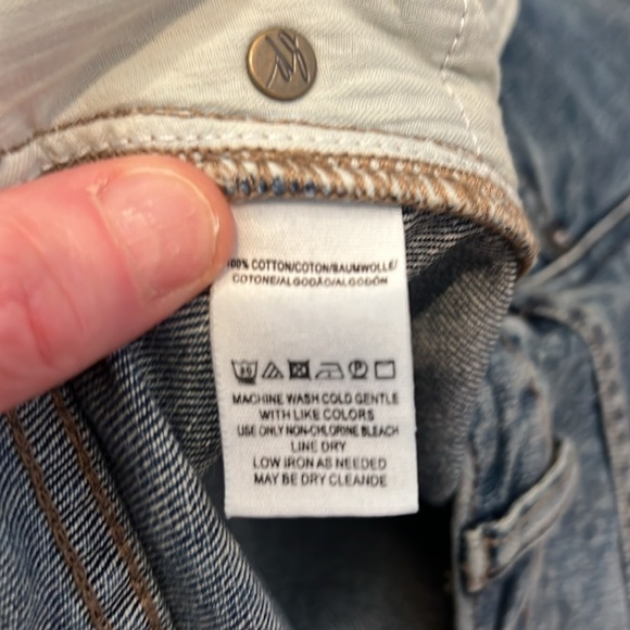 FP We The Free Zip Front Blue Denim Mini Skirt Size - 31 - Picture 6 of 10